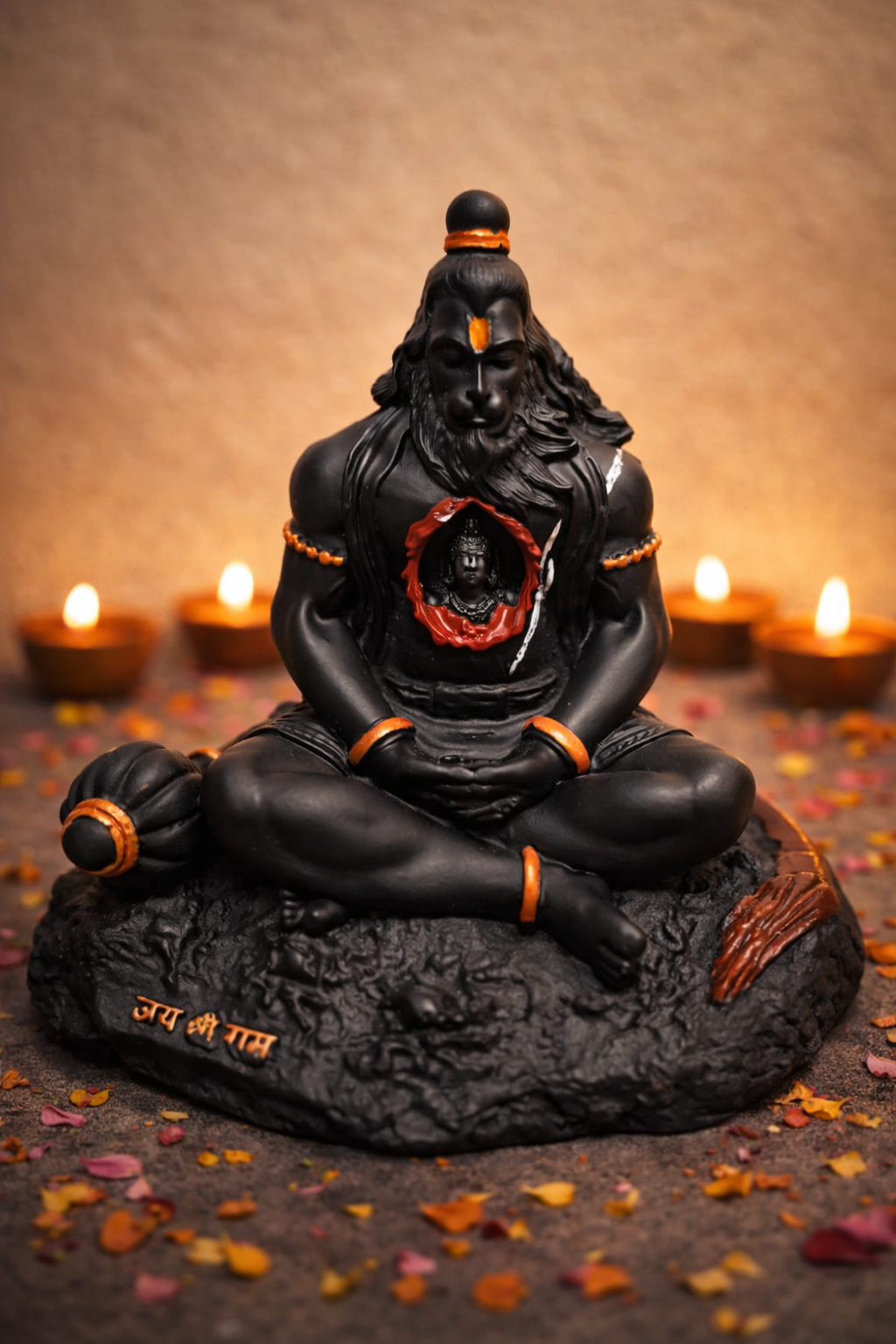 Hanuman Idol with Shri Ram in Heart – Spiritual Protection & Blessings Décor