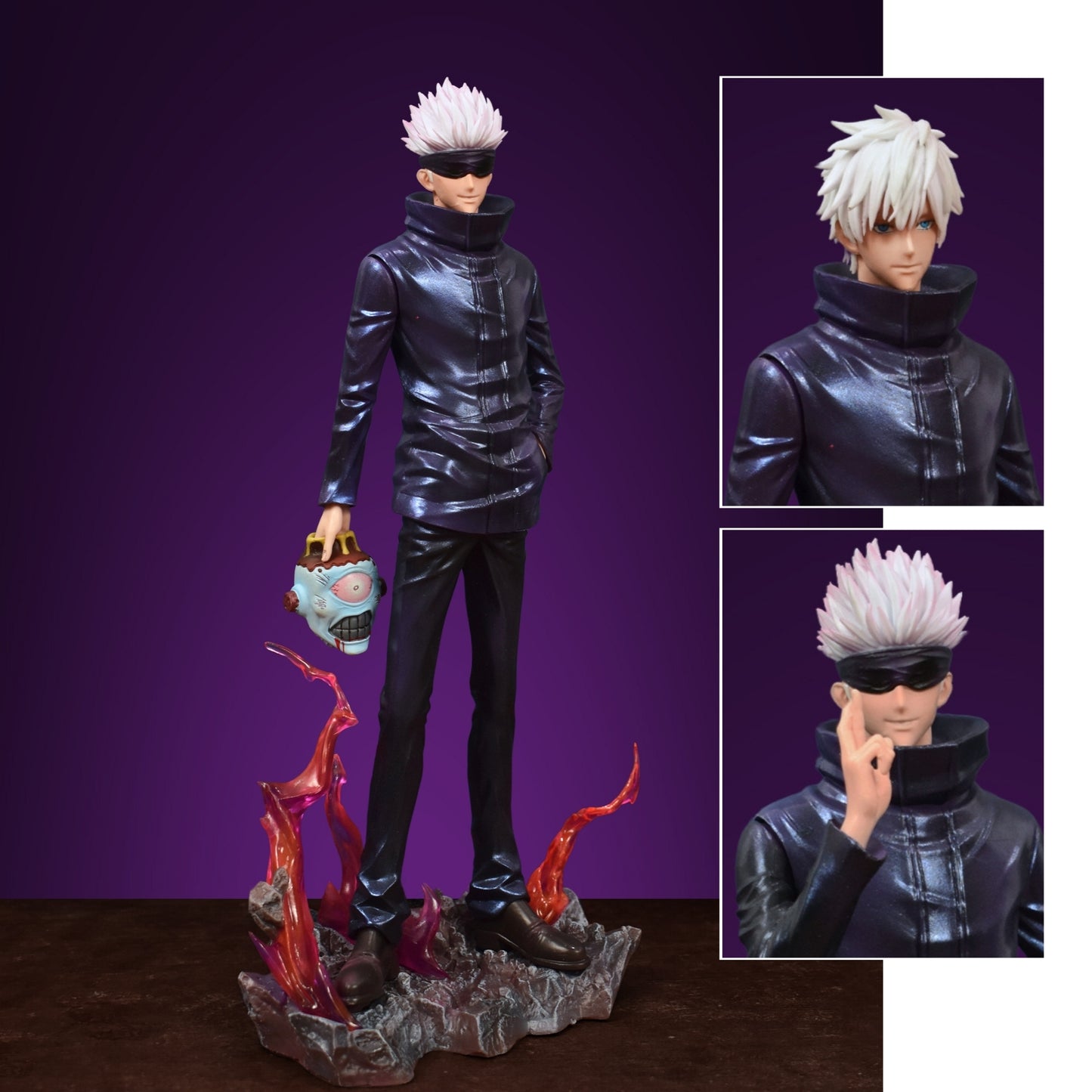 SATORU GOJO ACTION FIGURE WITH 2 REPLACEABLE HEADS AND HANDS (34 CM HEIGHT) - JUJUTSU KAISEN
