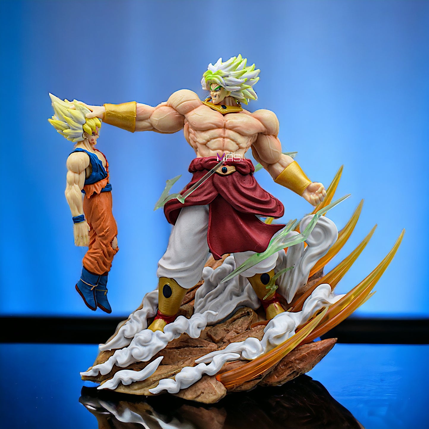 Broly Destroying Goku Iconic Action Figure With 2 Replaceable Heads (20 Cm Height) - Dragon Ball Z