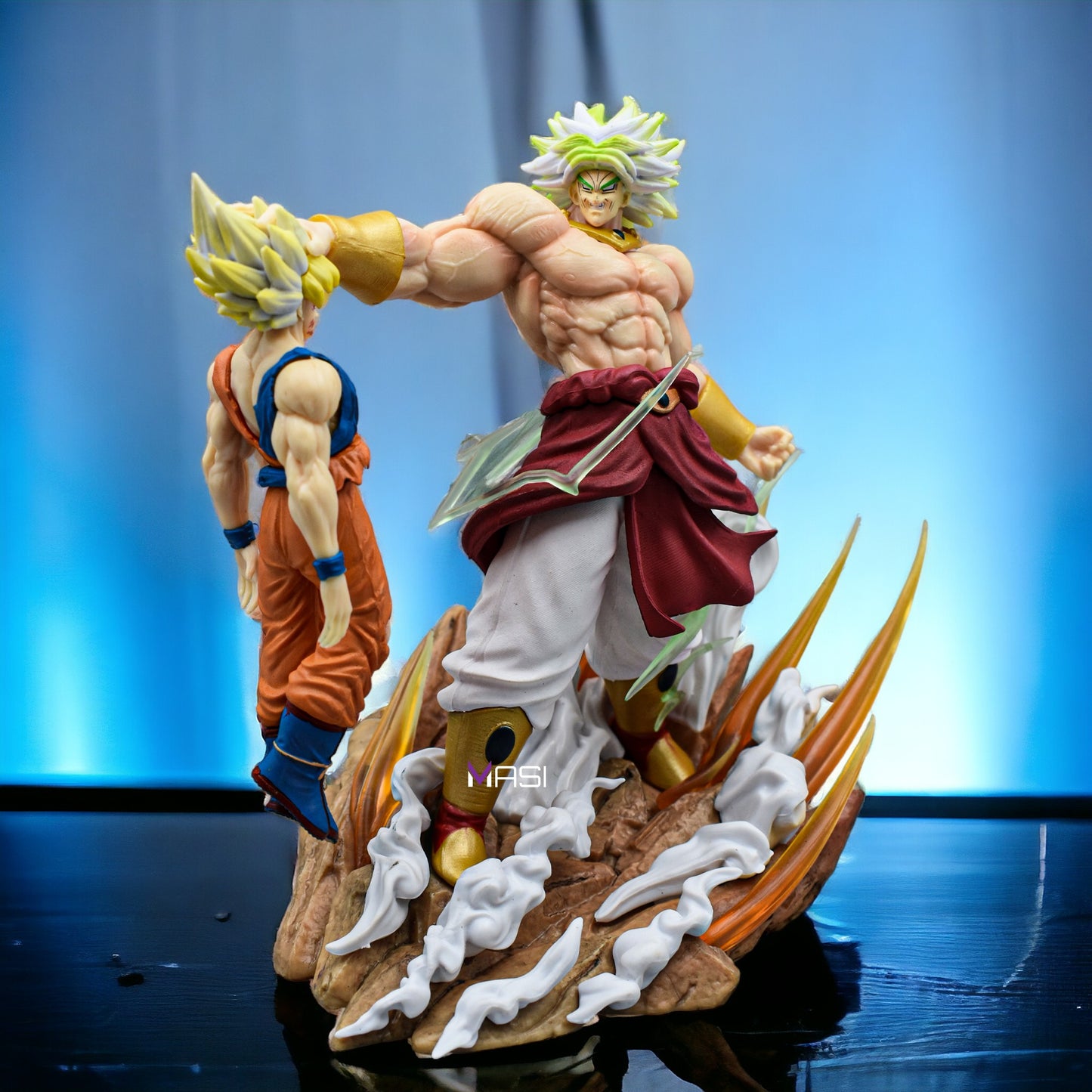 Broly Destroying Goku Iconic Action Figure With 2 Replaceable Heads (20 Cm Height) - Dragon Ball Z