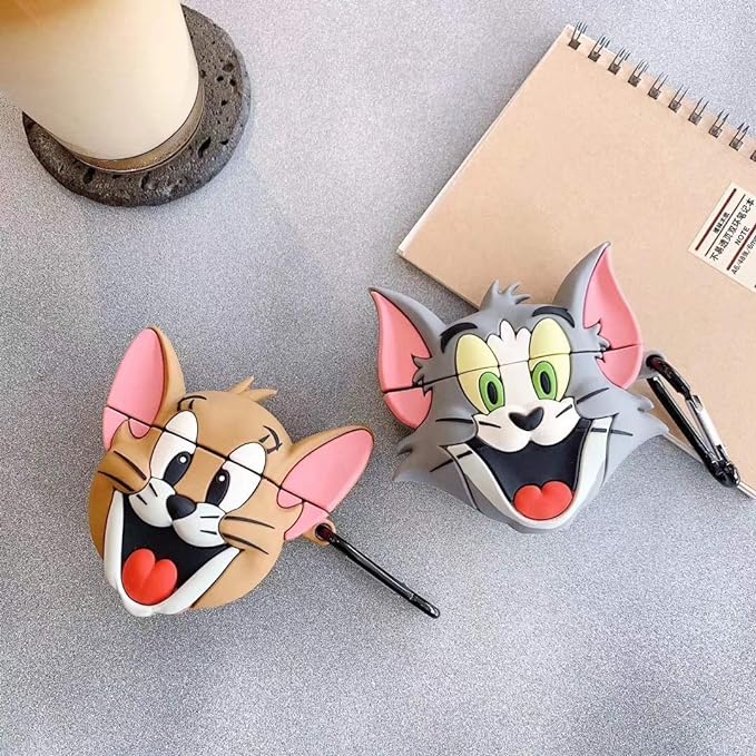 Tom Cute Iphone Airpods Cover Protection Case (Silicone)