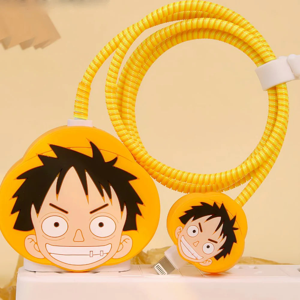 One Piece Luffy Cute Iphone Charger Cover Waterproof Protection Case (Silicone)