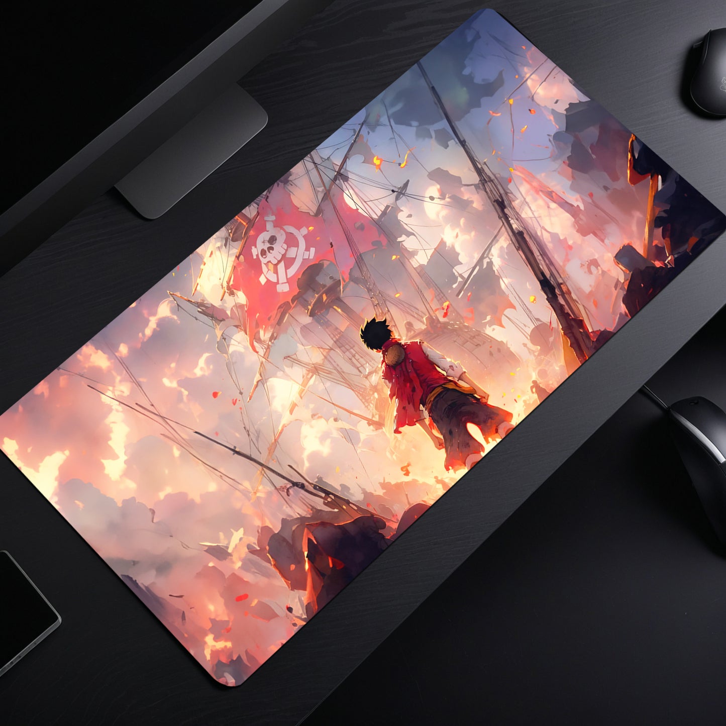 MONKEY D. LUFFY MOUSE PAD (23 X 11 INCHES) - GAMING MOUSE PAD | RUBBER BASE DESK MAT