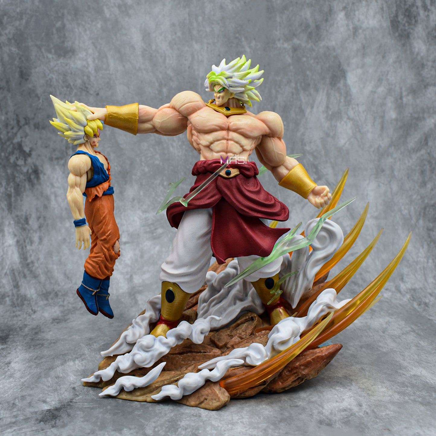 Broly Destroying Goku Iconic Action Figure With 2 Replaceable Heads (20 Cm Height) - Dragon Ball Z