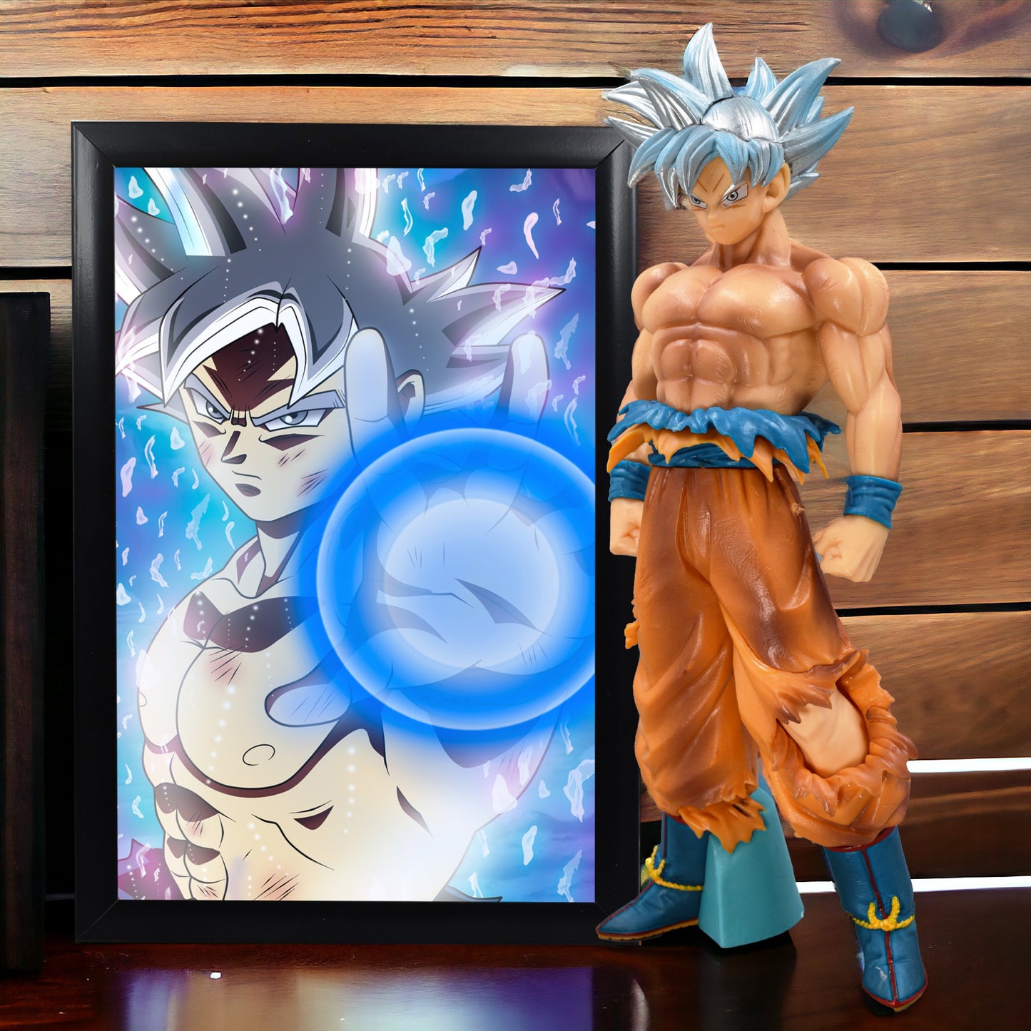 Goku Ultra Instinct Action Figure With A4 Size Goku Photo Frame - Dragon Ball Z
