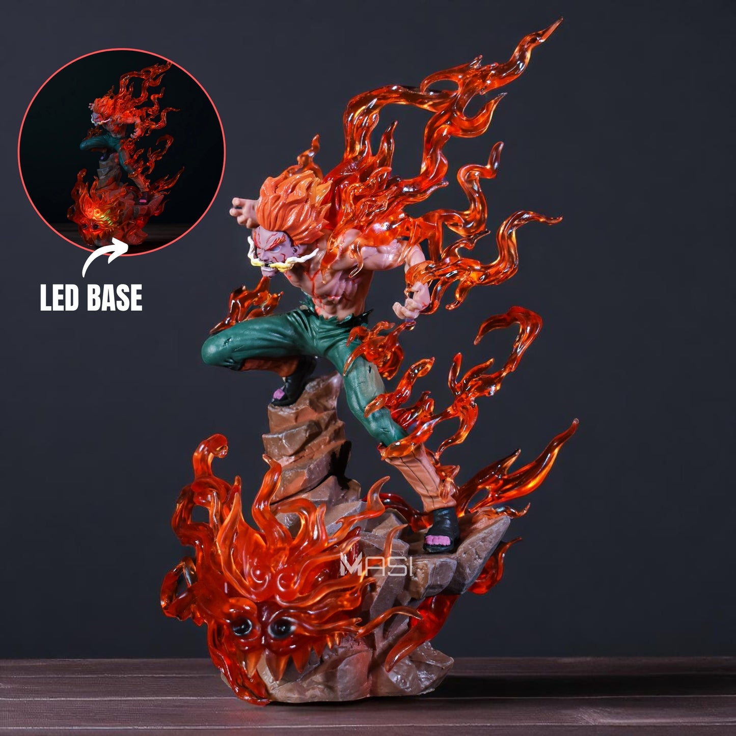 MIGHT GUY EIGHT GATES ACTION FIGURE WITH LED STAND (27 CM HEIGHT) - NARUTO