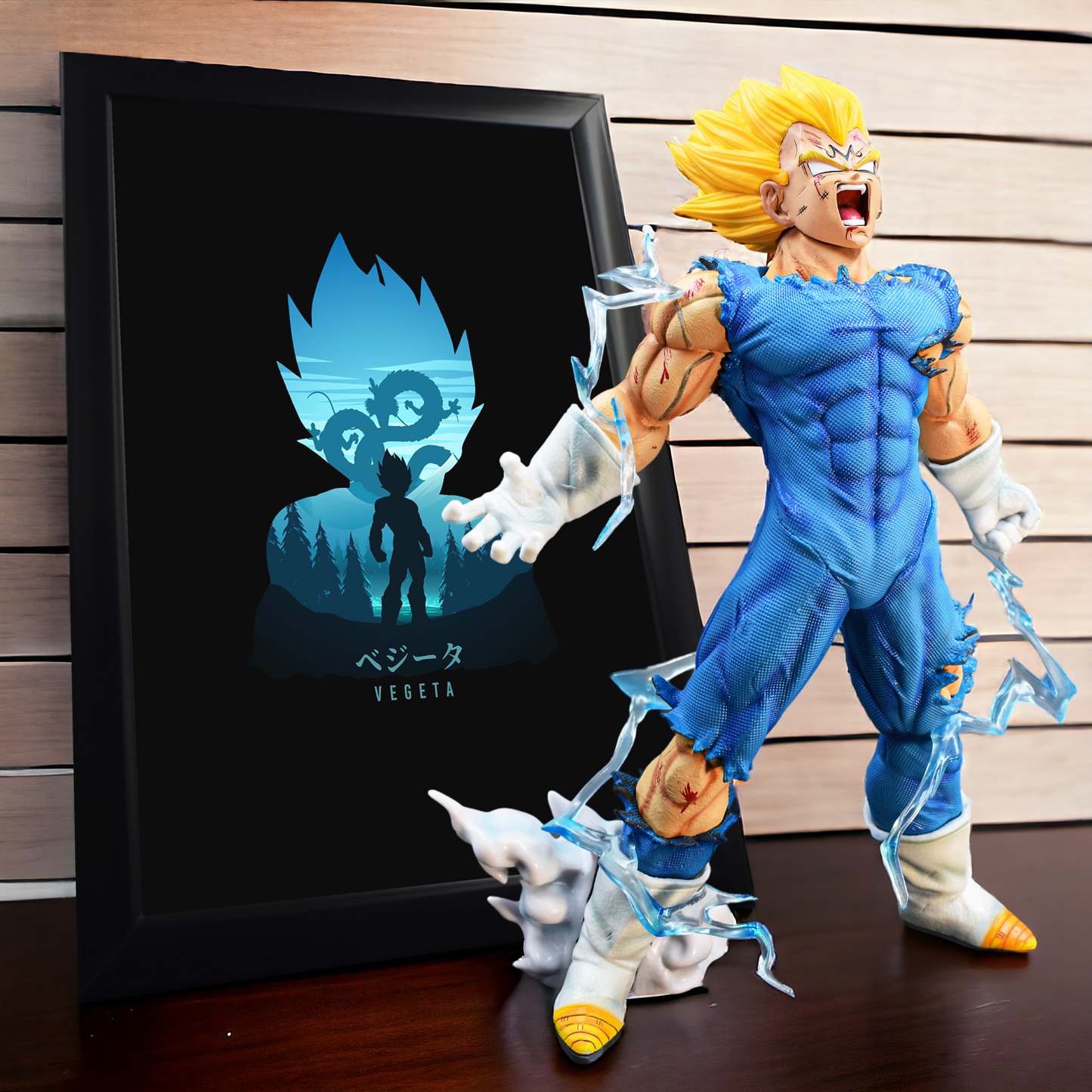 Prince Vegeta Big Bang Action Figure With A4 Size Vegeta Frame - Dragon Ball Z