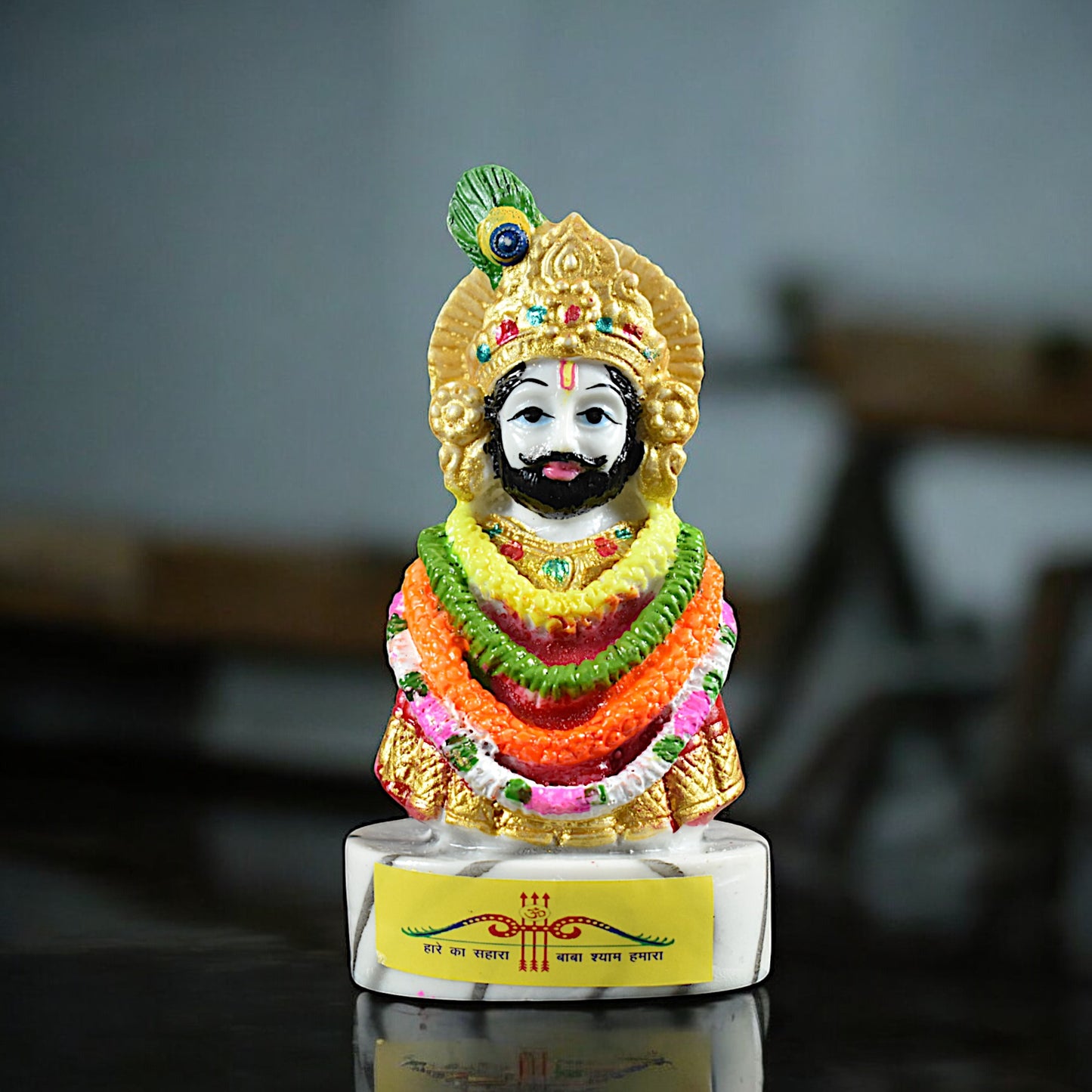 Marble Baba Khatu Shyam Ji Idol Statue (10 Cm)