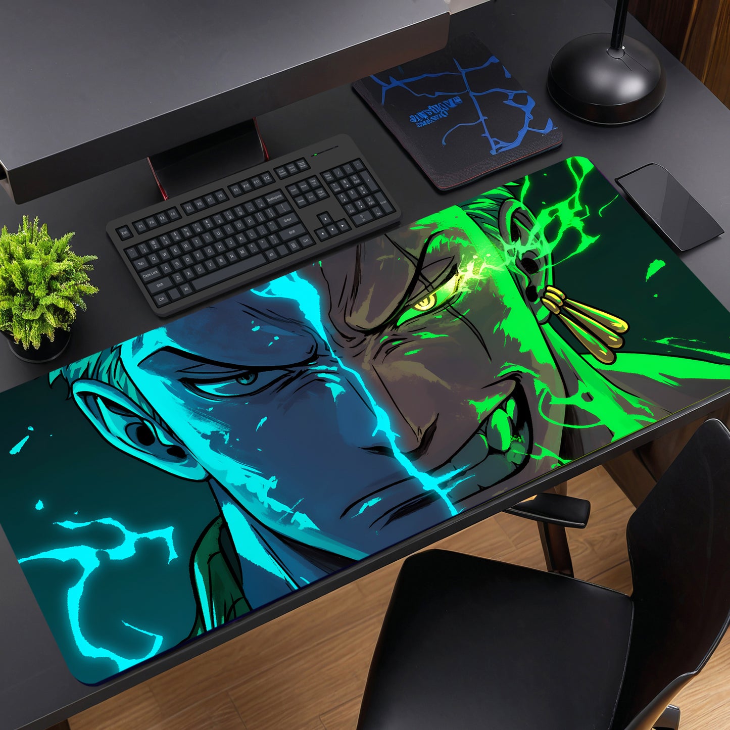 Pirate Hunter Roronoa Zoro Desk Mat (31 X 12 Inches) - Gaming Mouse Pad | Rubber Base Desk Mat