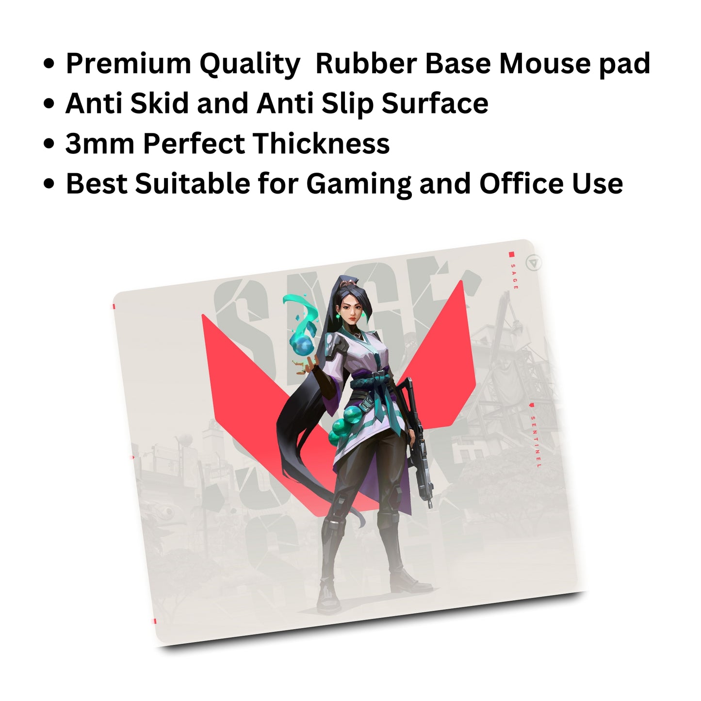 Valorant Sage Mouse Pad (9 X 7.5 Inches) - Gaming Mouse Pad