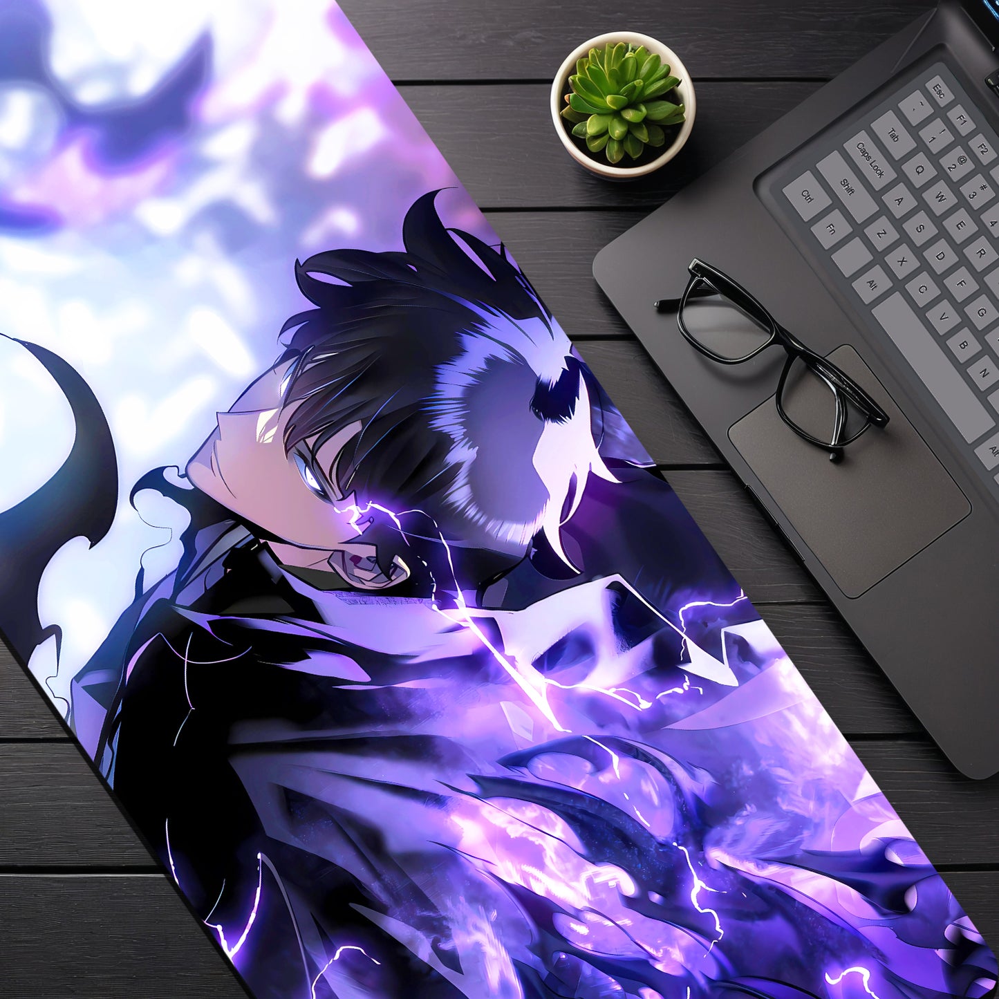 Solo Leveling - Sung Jinwoo Desk Mat (31 X 12 Inches) - Gaming Mouse Pad | Rubber Base Desk Mat