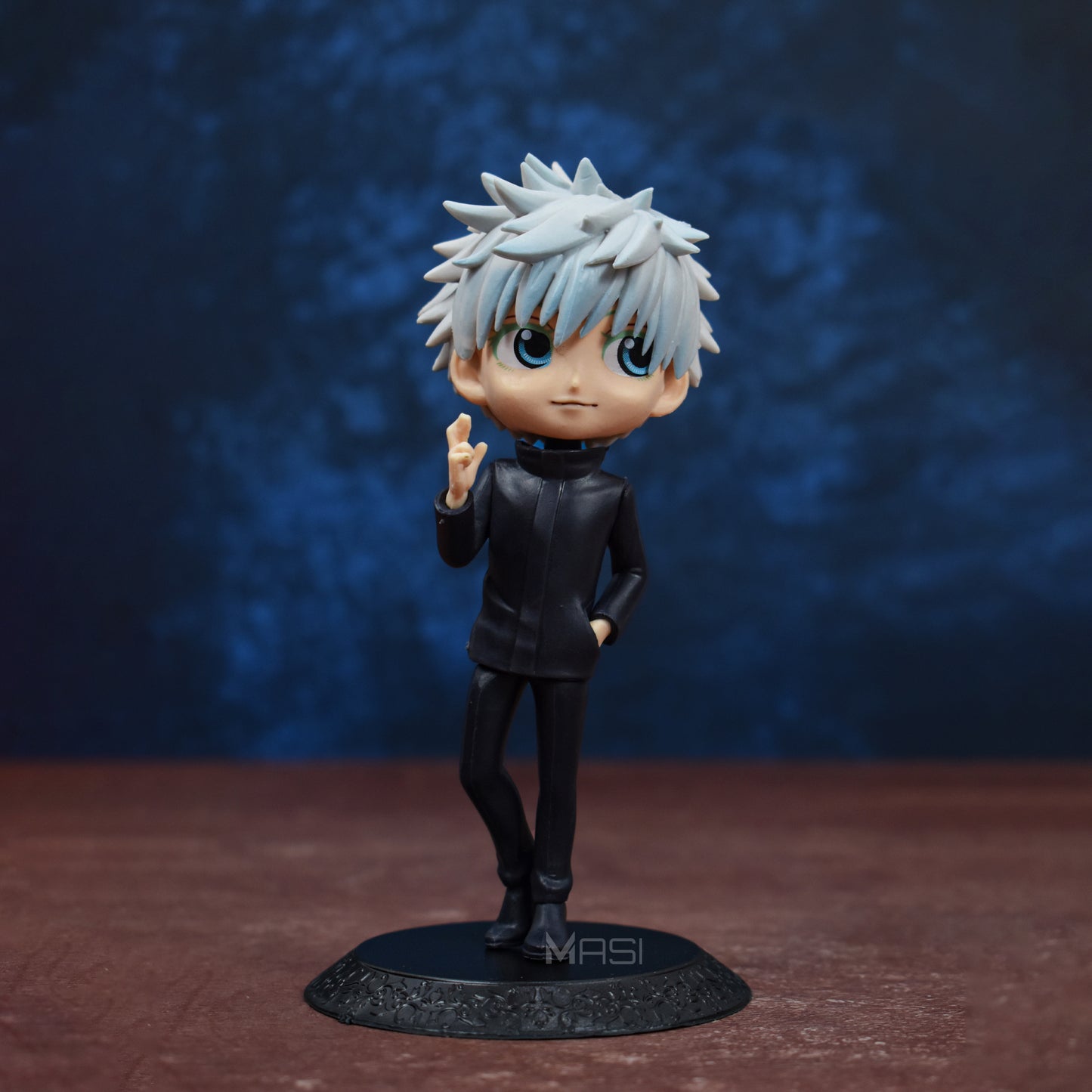 Gojo Satoru Q Style Action Figure With Stand (15 Cm Height) - Jujutsu Kaisen