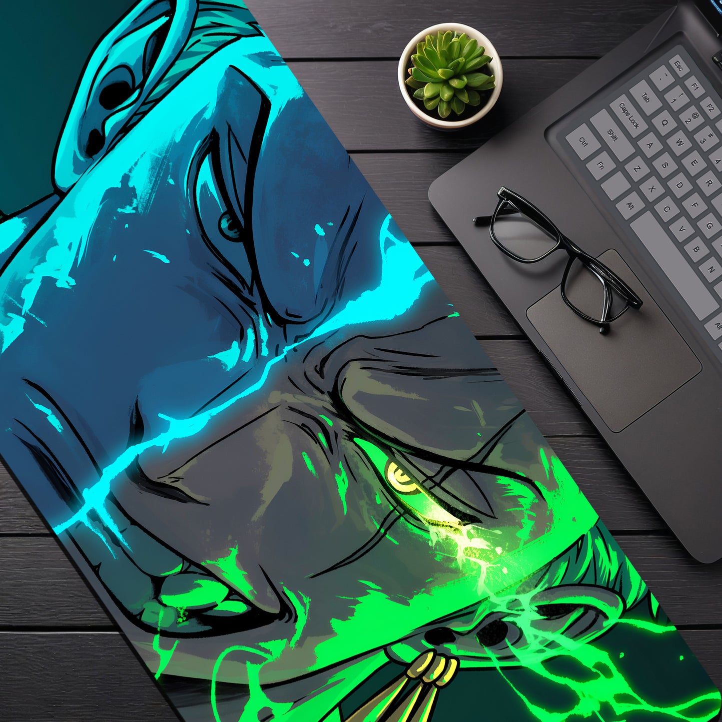 Pirate Hunter Roronoa Zoro Desk Mat (31 X 12 Inches) - Gaming Mouse Pad | Rubber Base Desk Mat