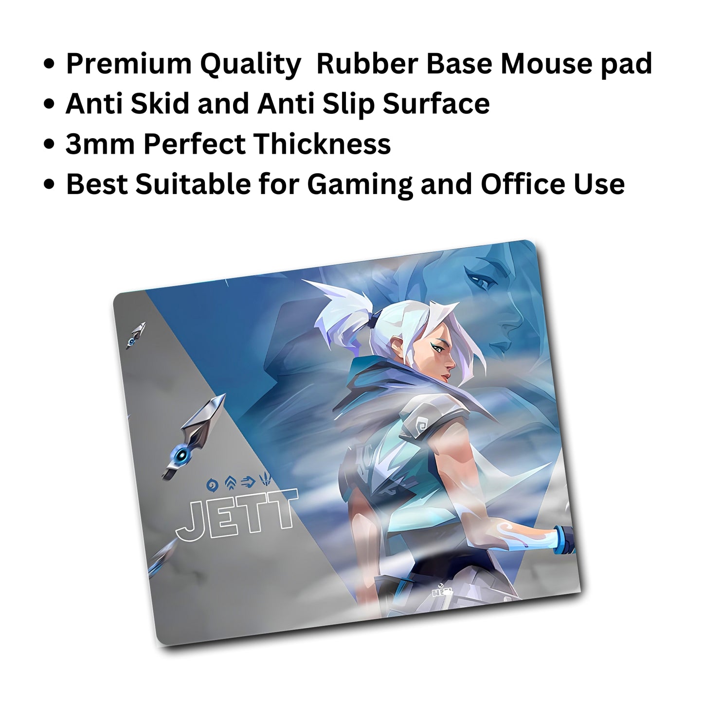 Valorant Jett Mouse Pad (9 X 7.5 Inches) - Gaming Mouse Pad