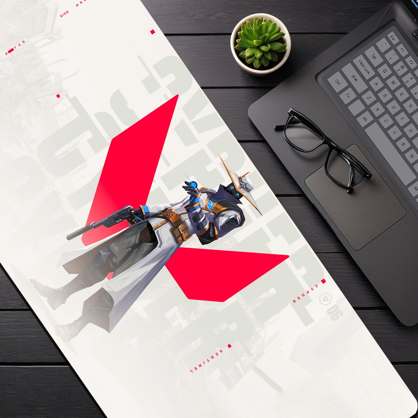 Valorant - Cypher Desk Mat (31 X 12 Inches) - Gaming Mouse Pad | Rubber Base Desk Mat