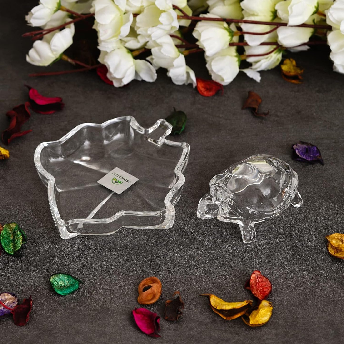 Crystal Turtle Tortoise With Plate For Feng Shui And Vastu Best Gift For Career And Good Luck