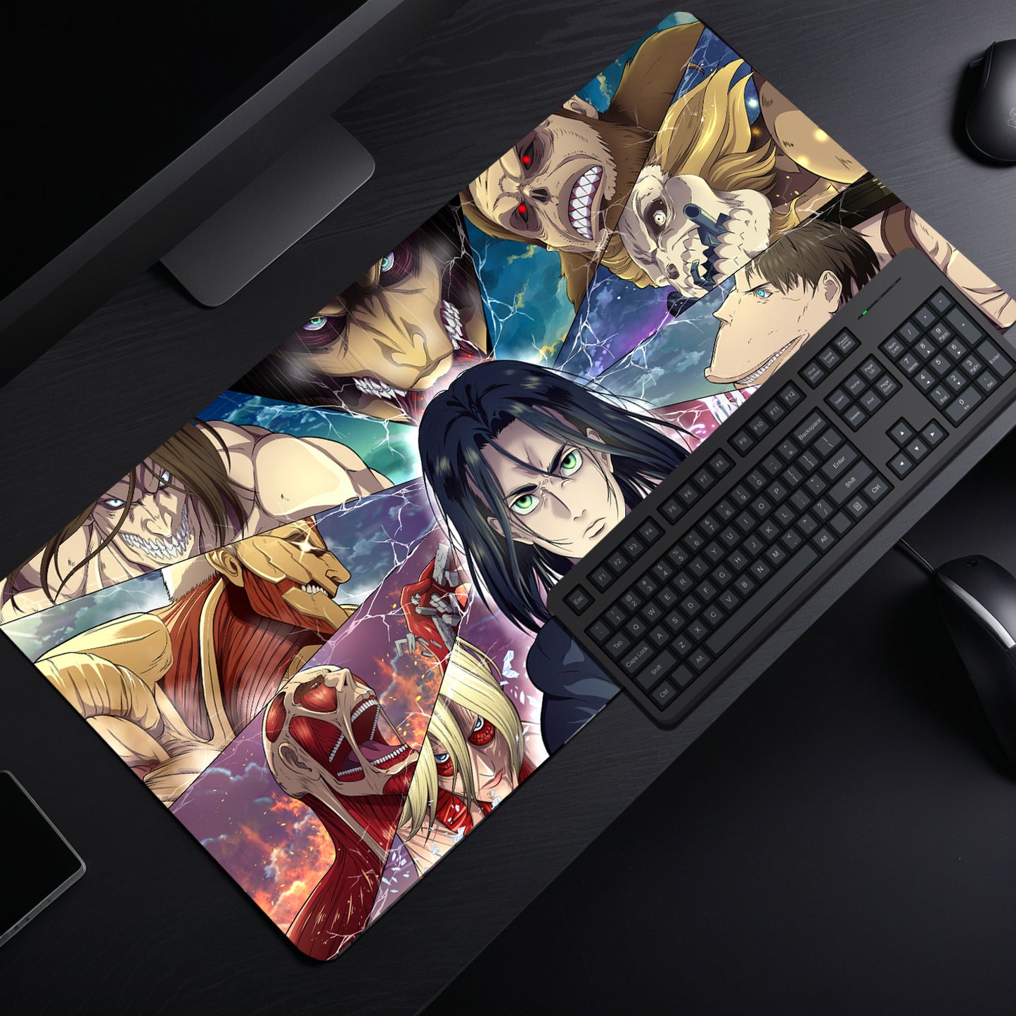ATTACK ON TITAN - EREN YEAGER MOUSE PAD (23 X 11 INCHES) - GAMING MOUSE PAD | RUBBER BASE DESK MAT