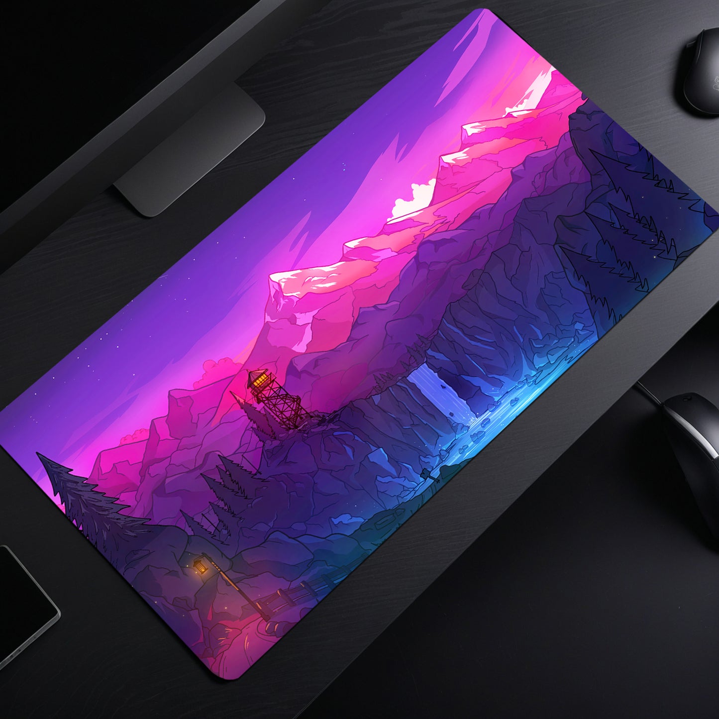 ABSTRACT MOUSE PAD (23 X 11 INCHES) - GAMING MOUSE PAD | RUBBER BASE DESK MAT