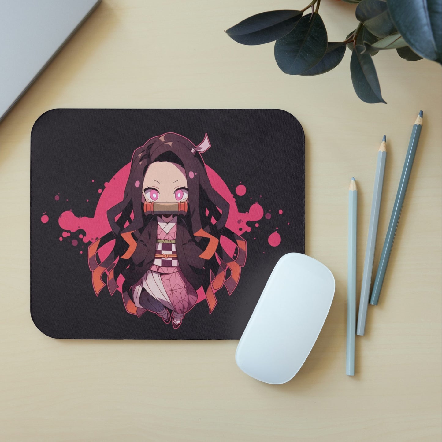 DEMON SLAYER - NEZUKO MOUSE PAD (9 X 7.5 INCHES) - GAMING AND OFFICE MOUSE PAD | RUBBER BASE MOUSE PAD