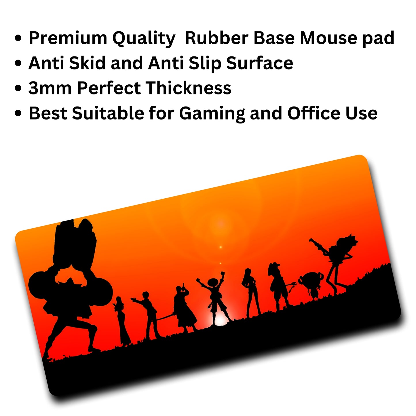 One Piece Luffy Crew Mouse Pad (23 X 11 Inches) - Gaming Mouse Pad