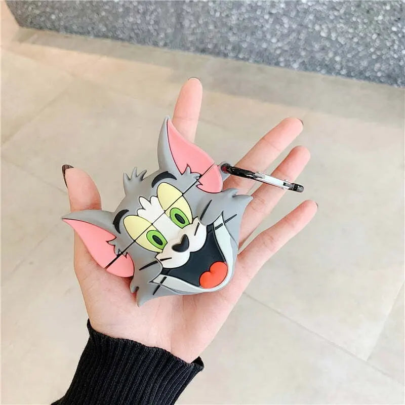 Tom Cute Iphone Airpods Cover Protection Case (Silicone)