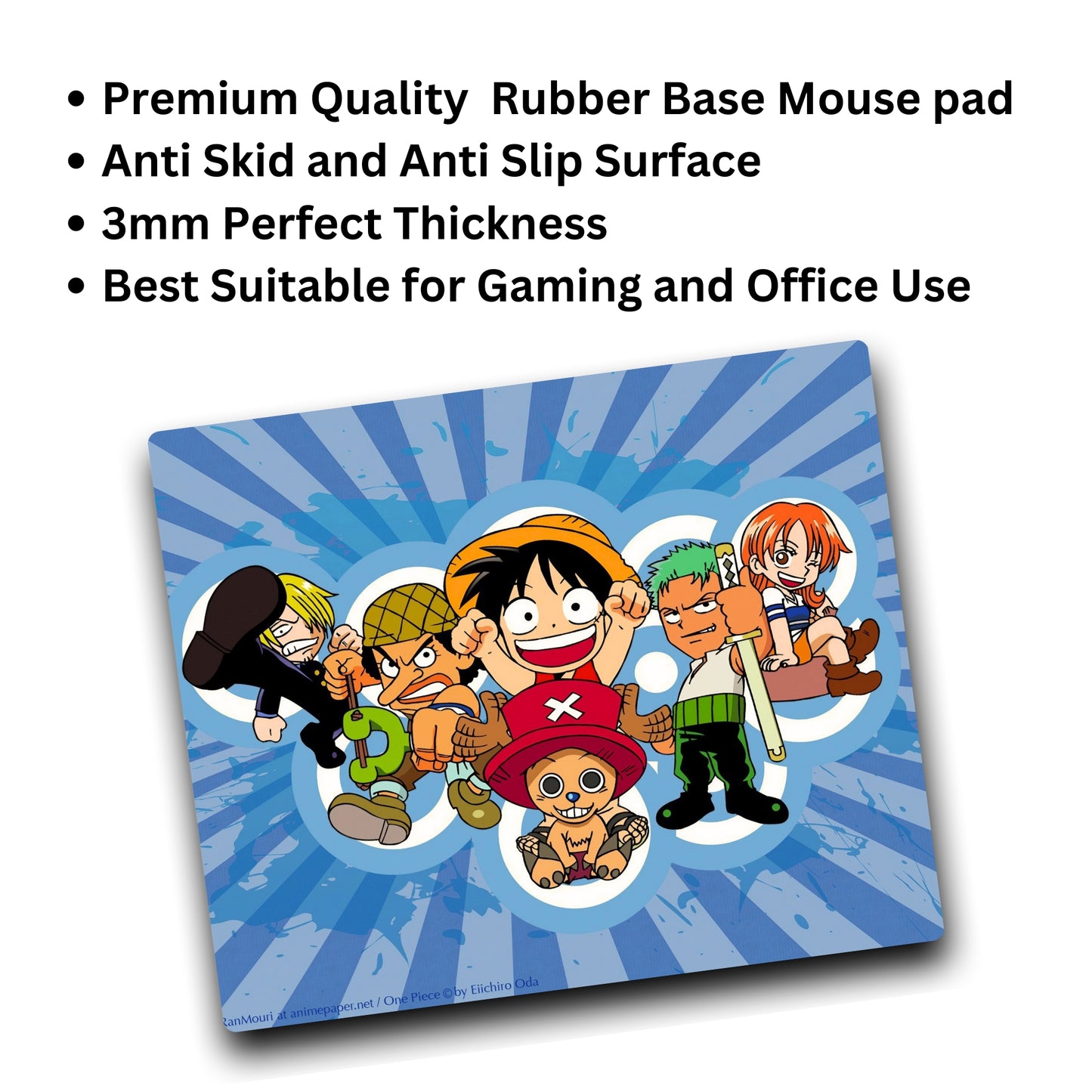 One Piece Monkey D. Luffy Crew Mouse Pad (9 X 7.5 Inches) - Gaming And Officie Mouse Pad