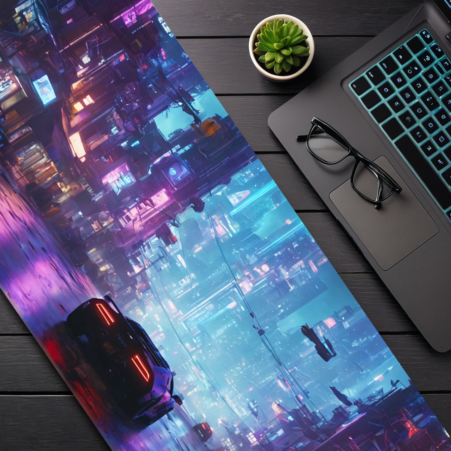 Cyberpunk Mouse Pad (31 X 12 Inches) - Gaming Mouse Pad | Rubber Base Desk Mat