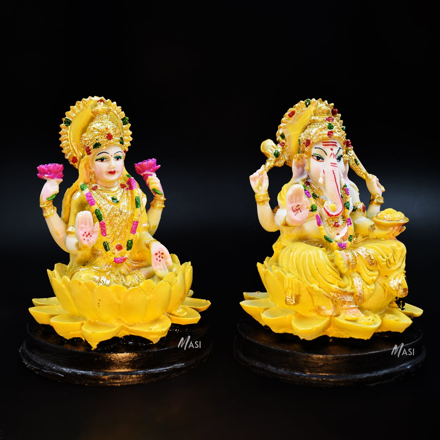 Divine Lakshmi Ganesh Sitting Figure (20 Cm Height)