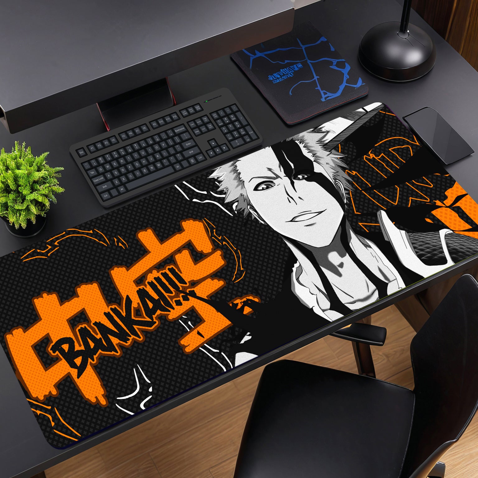 (BLEACH) ICHIGO KUROSAKI PREMIUM EDITION DESK MAT (31 X 12 INCHES) - GAMING MOUSE PAD | RUBBER BASE DESK MAT