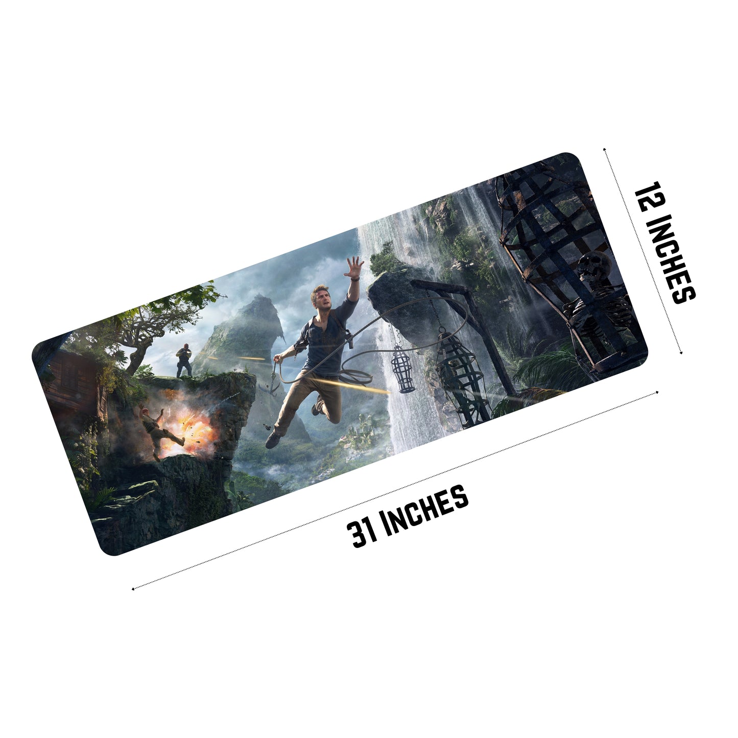 Un-charted Mouse Pad (31 X 12 Inches) - Gaming Mouse Pad | Rubber Base Desk Mat