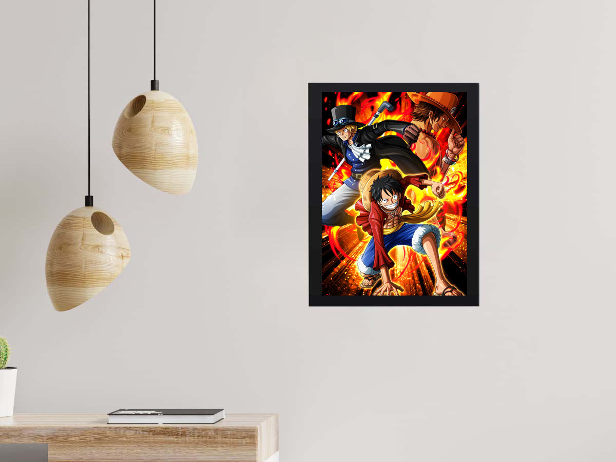 Luffy And His Two Brothers Ace & Sabo Photo Frame (A4 Size) - One Piece
