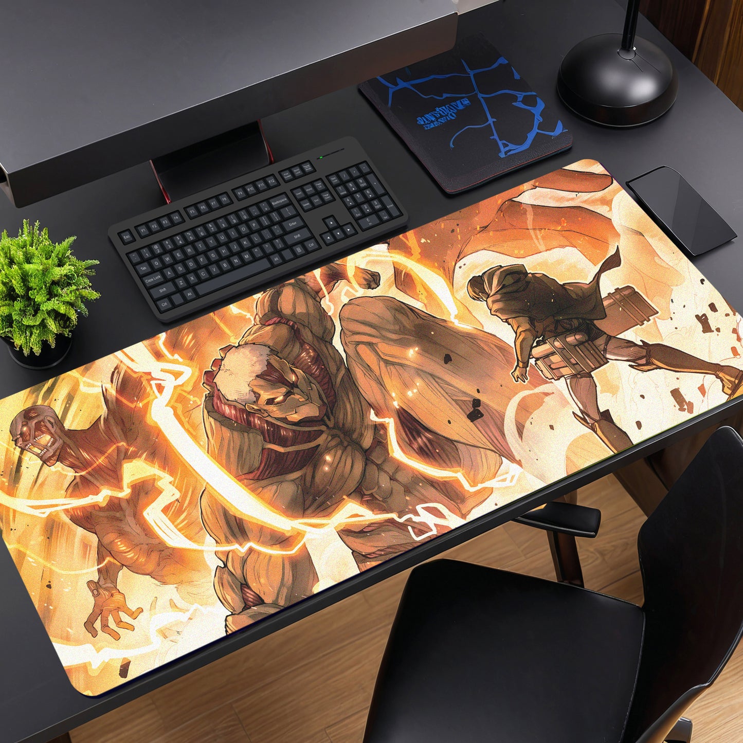 ARMORED TITAN AND COLOSSAL TITAN DESK MAT (31 X 12 INCHES) - GAMING MOUSE PAD | RUBBER BASE DESK MAT