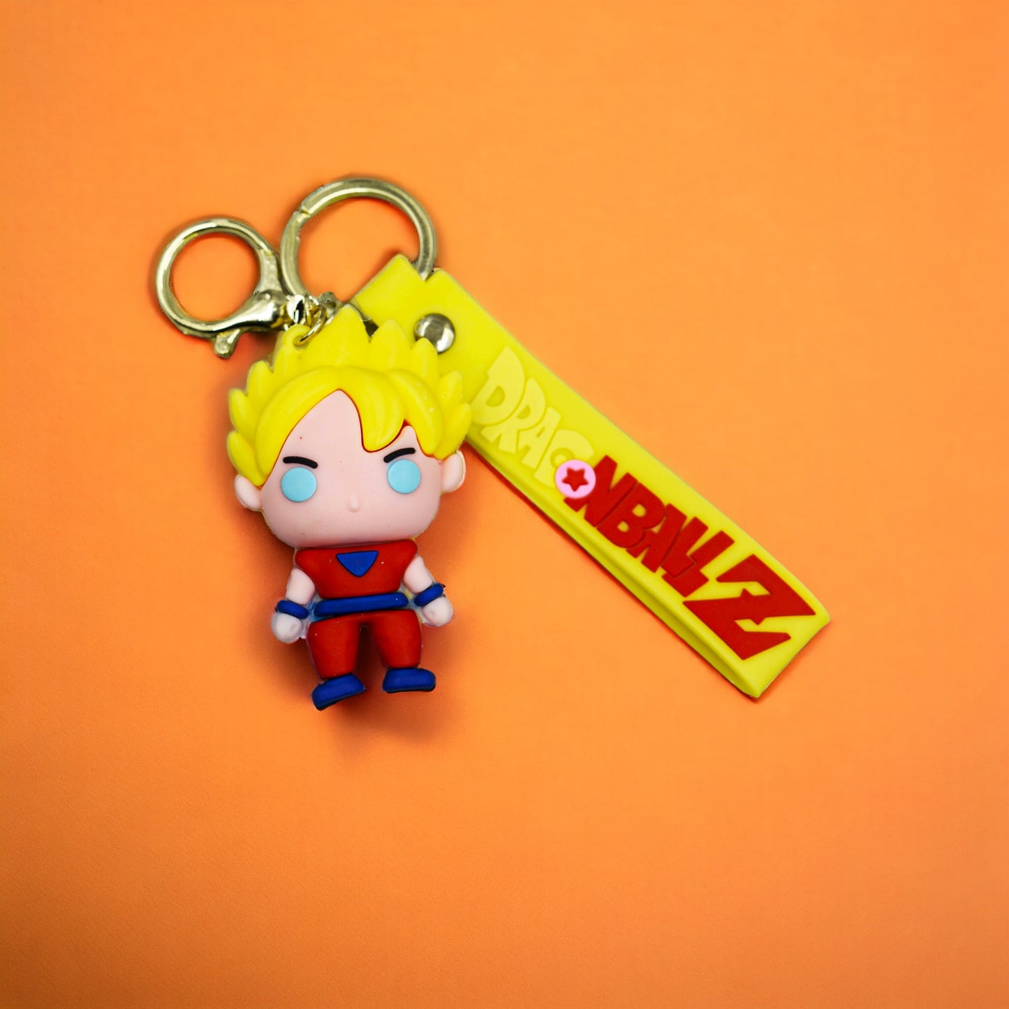 Super Saiyan Goku 3d Silicon Keychain With Strap - Dragon Ball Z
