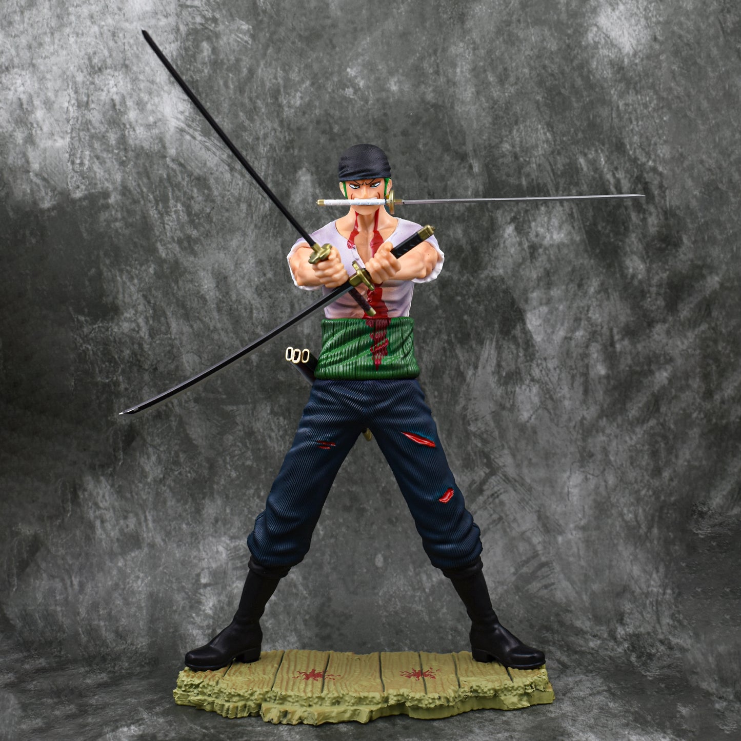 RORONOA ZORO THREE SWORD STYLE ICONIC ACTION FIGURE WIHT 2 REPLACEABLE HEADS (28 CM HEIGHT) - ONE PIECE