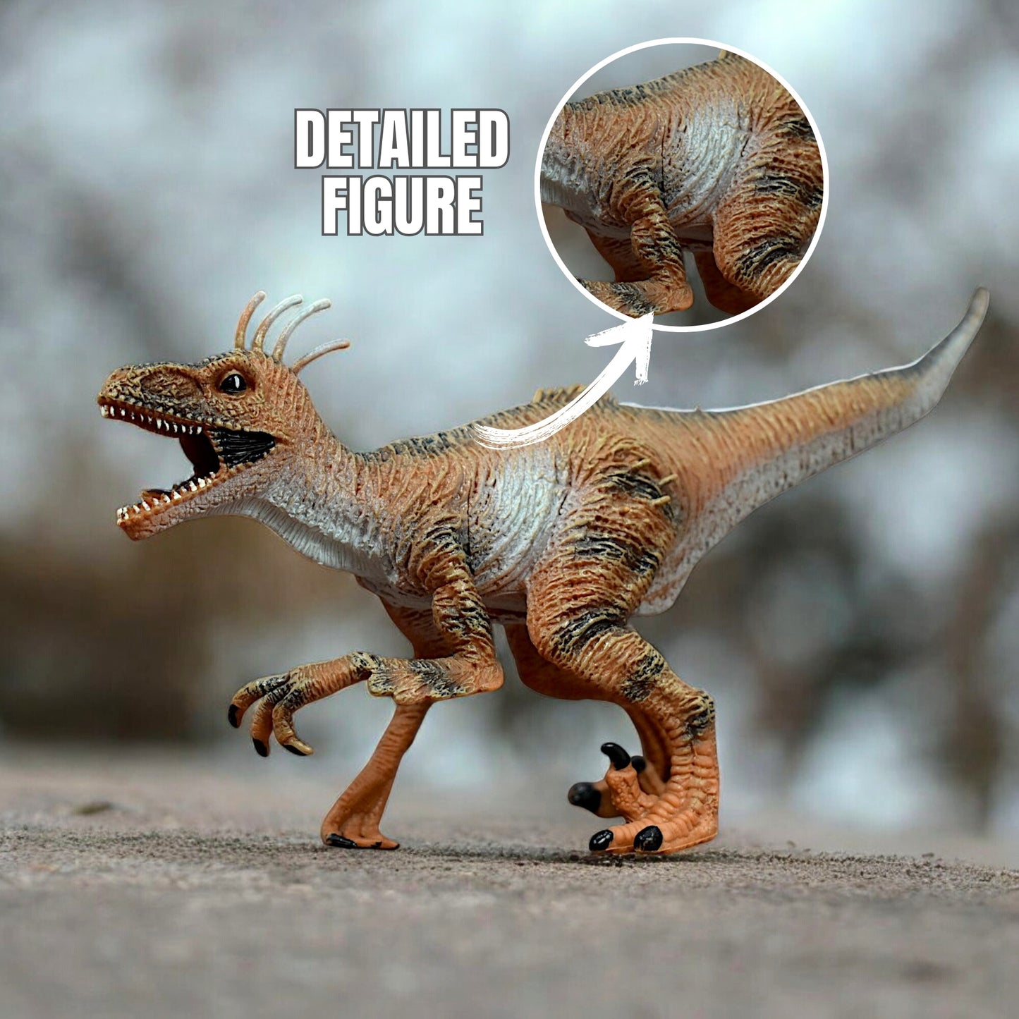 Dinosaur Action Figure - Realistic 10-inch Velociraptor Toy For Kids