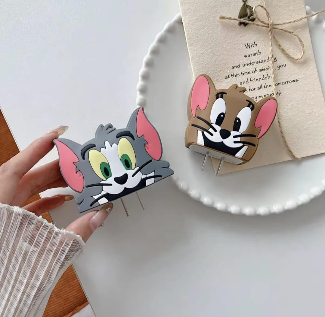 Tom Cartoon Cute Iphone Charger Cover Protection Case (Silicone)