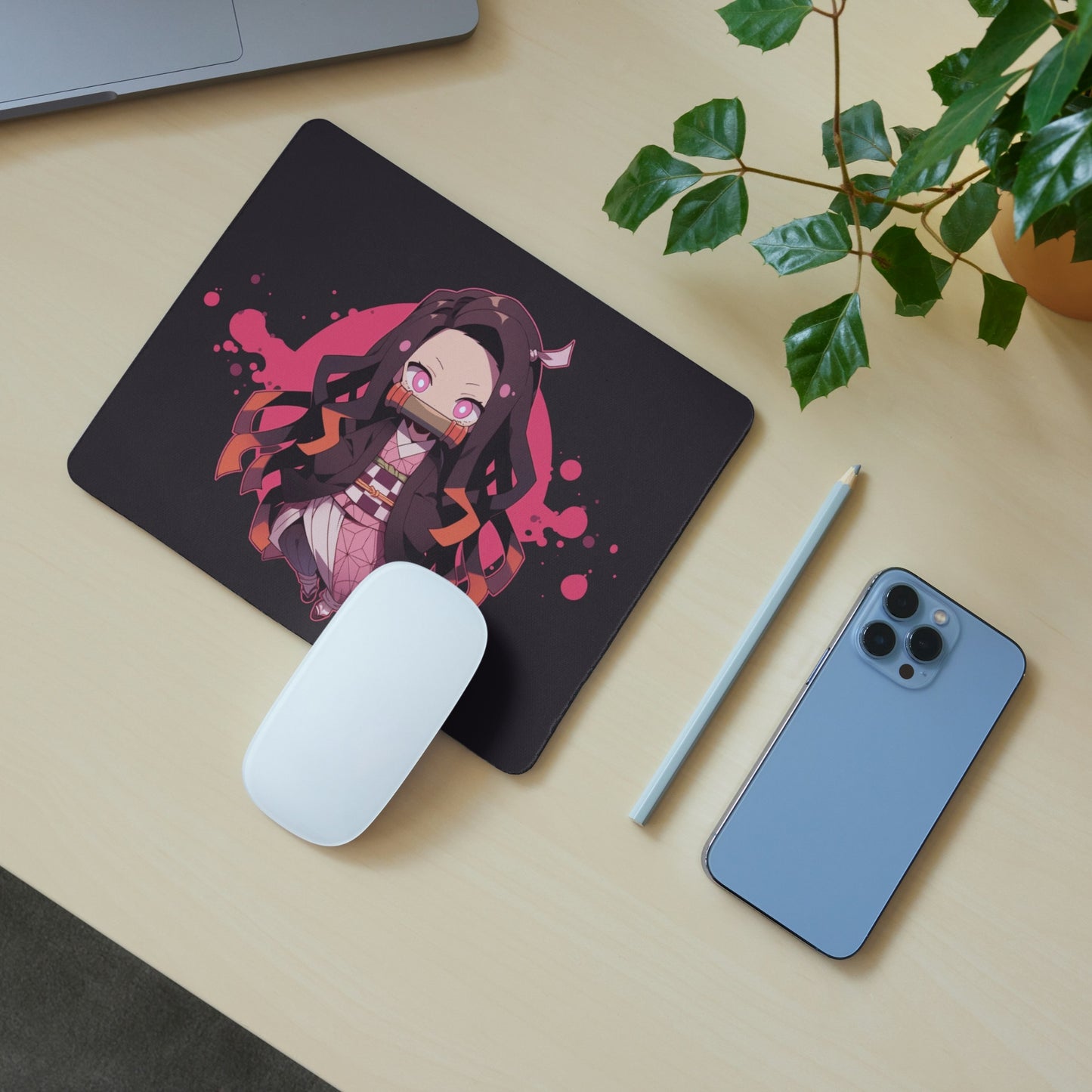 DEMON SLAYER - NEZUKO MOUSE PAD (9 X 7.5 INCHES) - GAMING AND OFFICE MOUSE PAD | RUBBER BASE MOUSE PAD