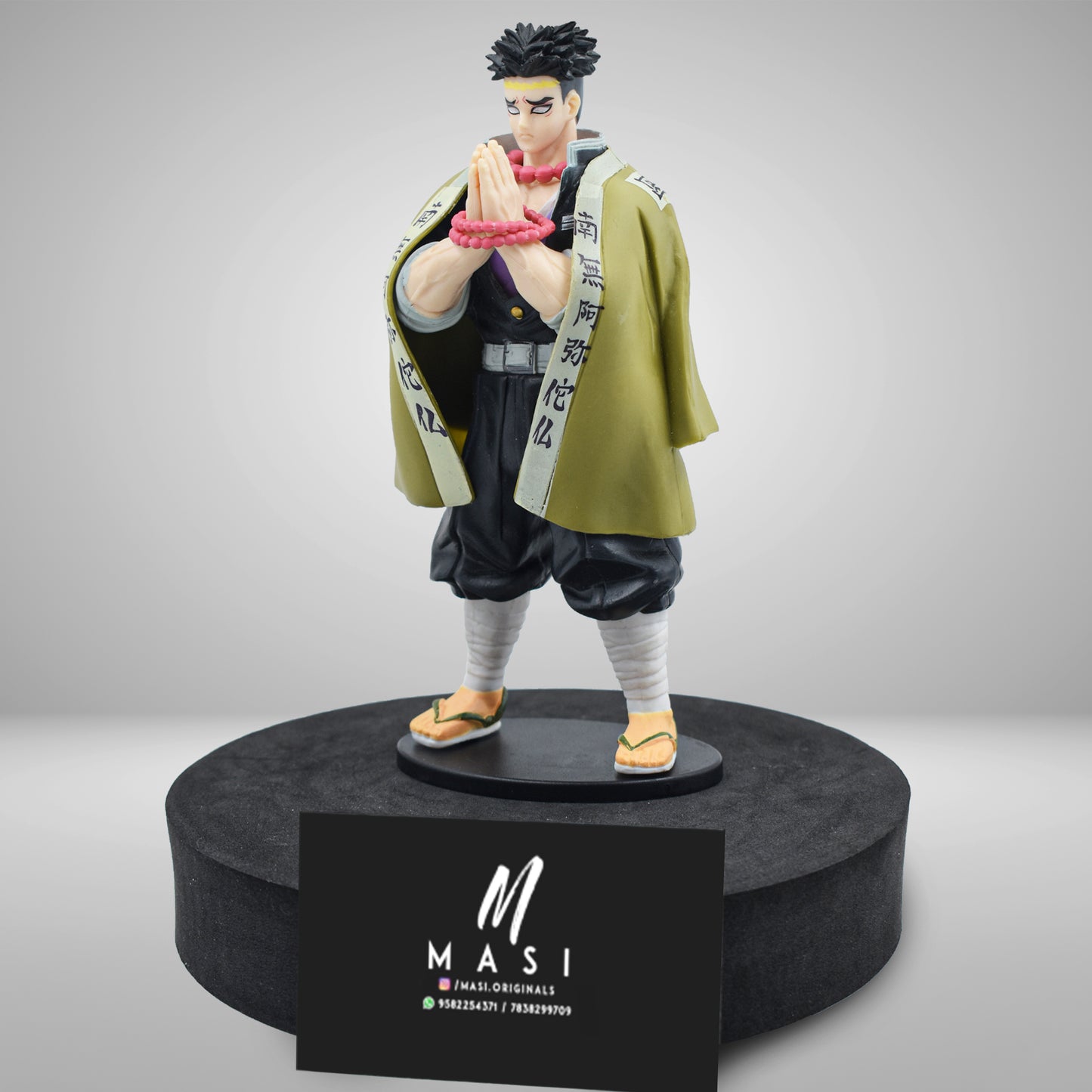 Demons Slayer Hashira Gyomie Action Figure With Stand Collectible - 18 Cm Height (Gyomei Himejima)