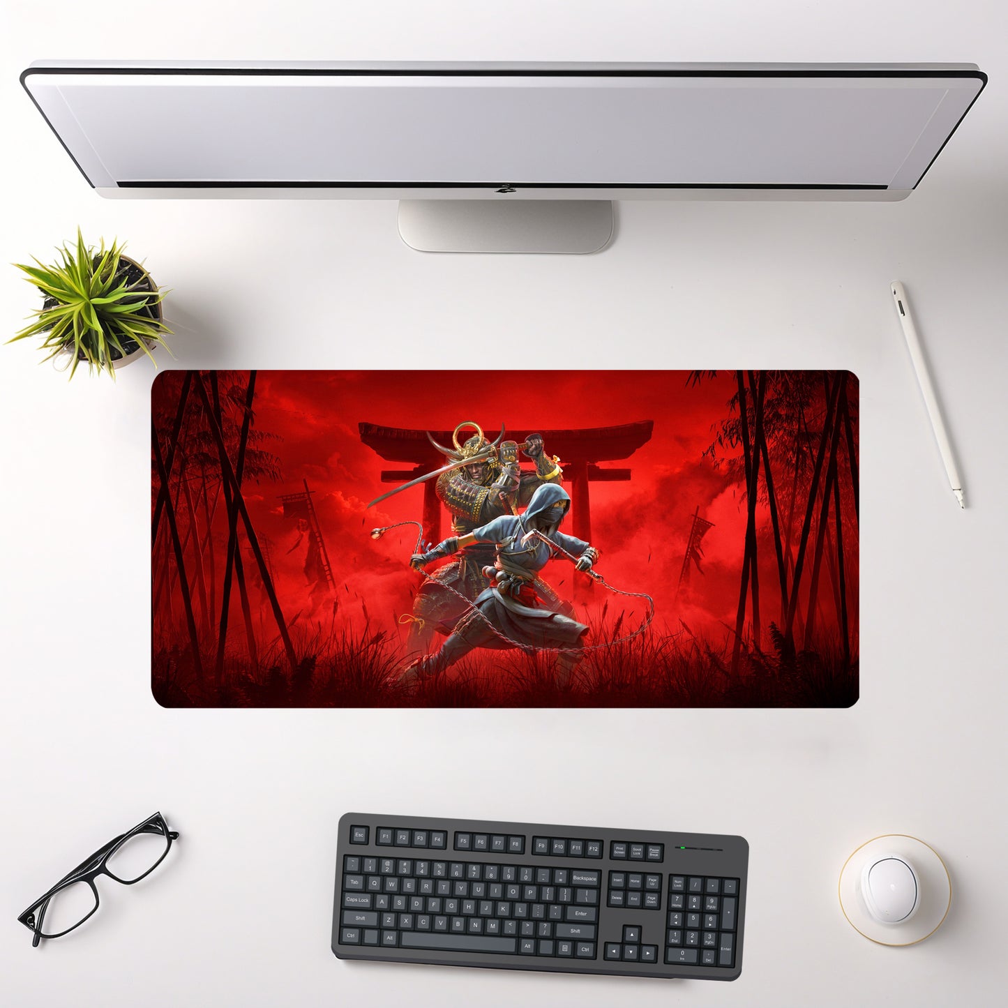 ASSASSIN CREED SHADOWS MOUSE PAD (23 X 11 INCHES) - GAMING MOUSE PAD | RUBBER BASE DESK MAT
