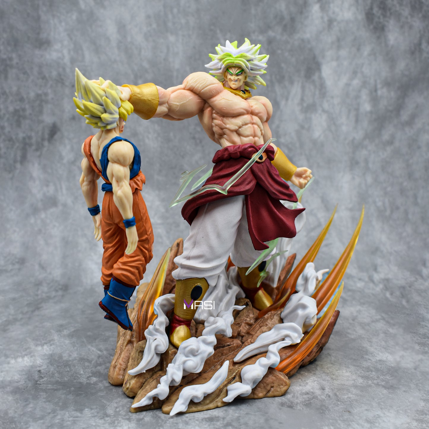 Broly Destroying Goku Iconic Action Figure With 2 Replaceable Heads (20 Cm Height) - Dragon Ball Z