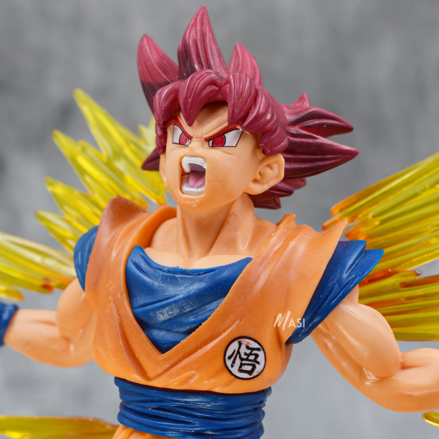 Dragon Ball Super Rose Goku Super Saiyan God Action Figure With Flame Stand - 20 Cm