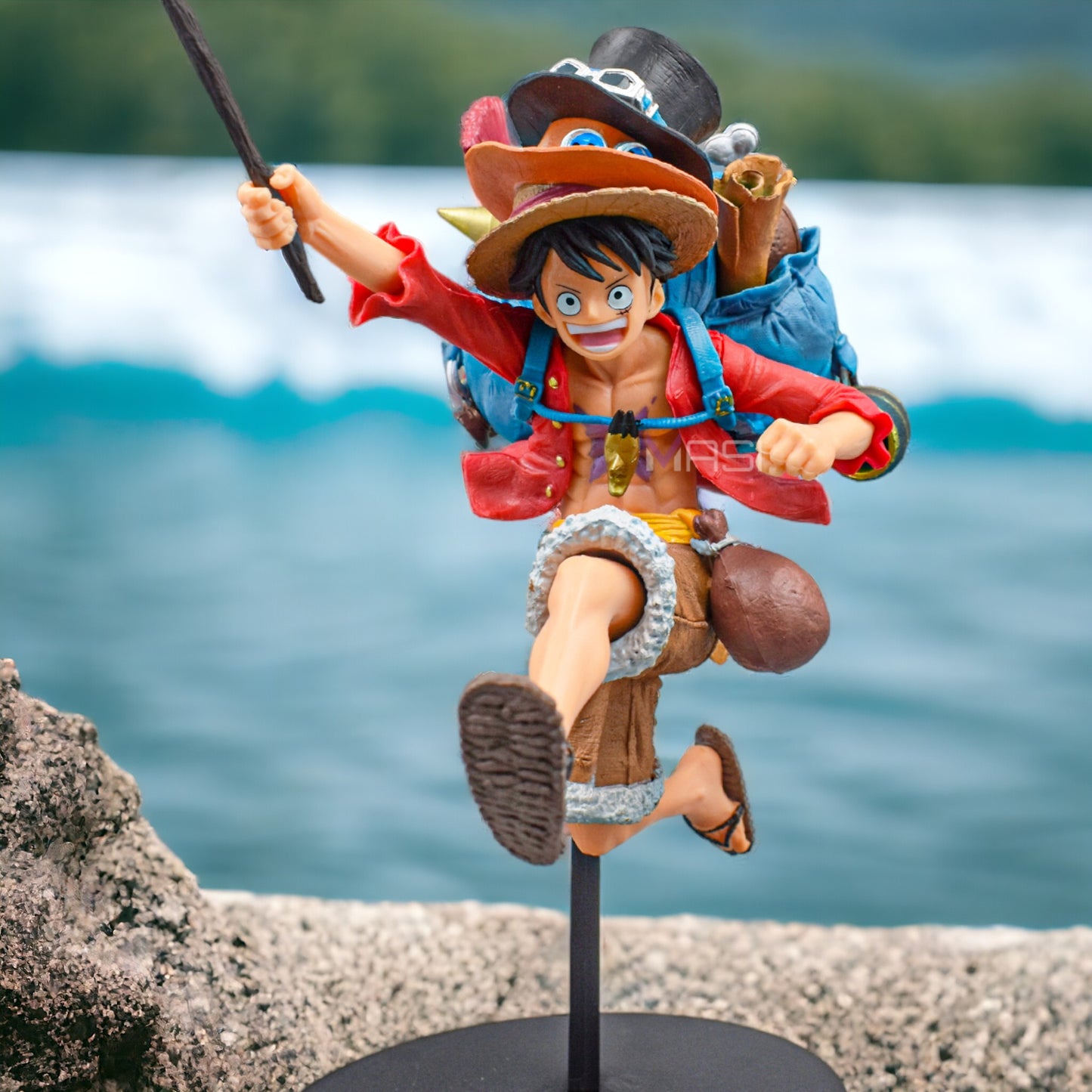 Luffy Backpack Adventure Action Figure With Stand (22 Cm Height) - One Piece