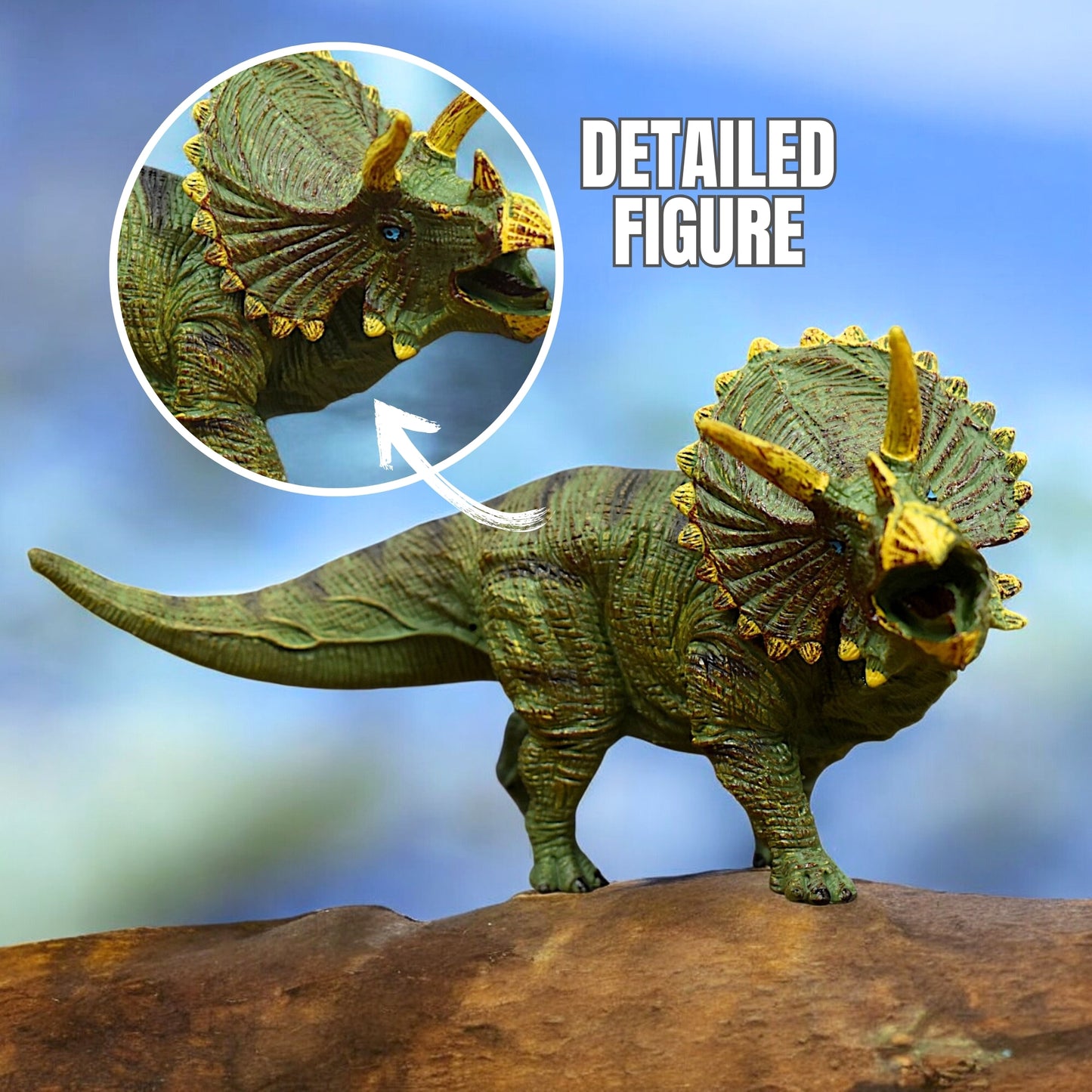 Dinosaur Action Figure - Realistic 10-Inch Triceratops Horridus Toy