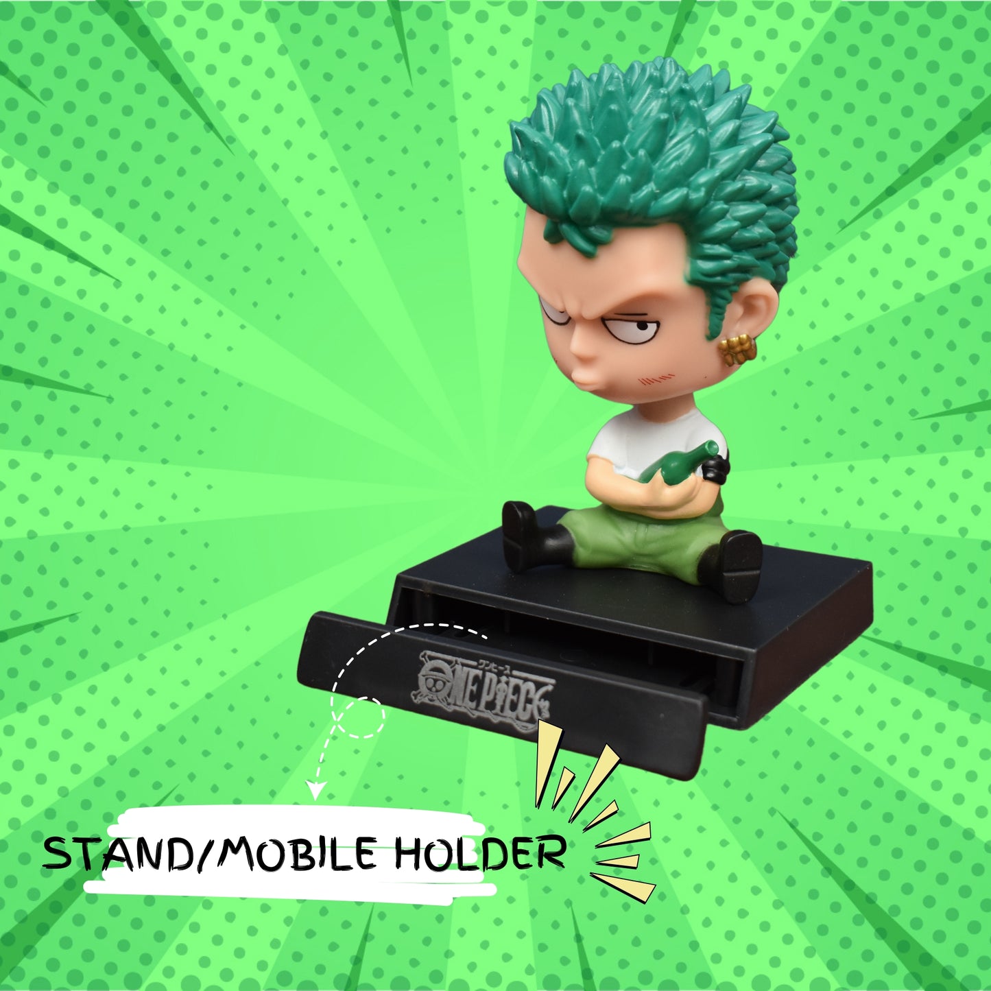RORONOA ZORO BOBBLEHEAD/MOBILE HOLDER STAND - ONE PIECE