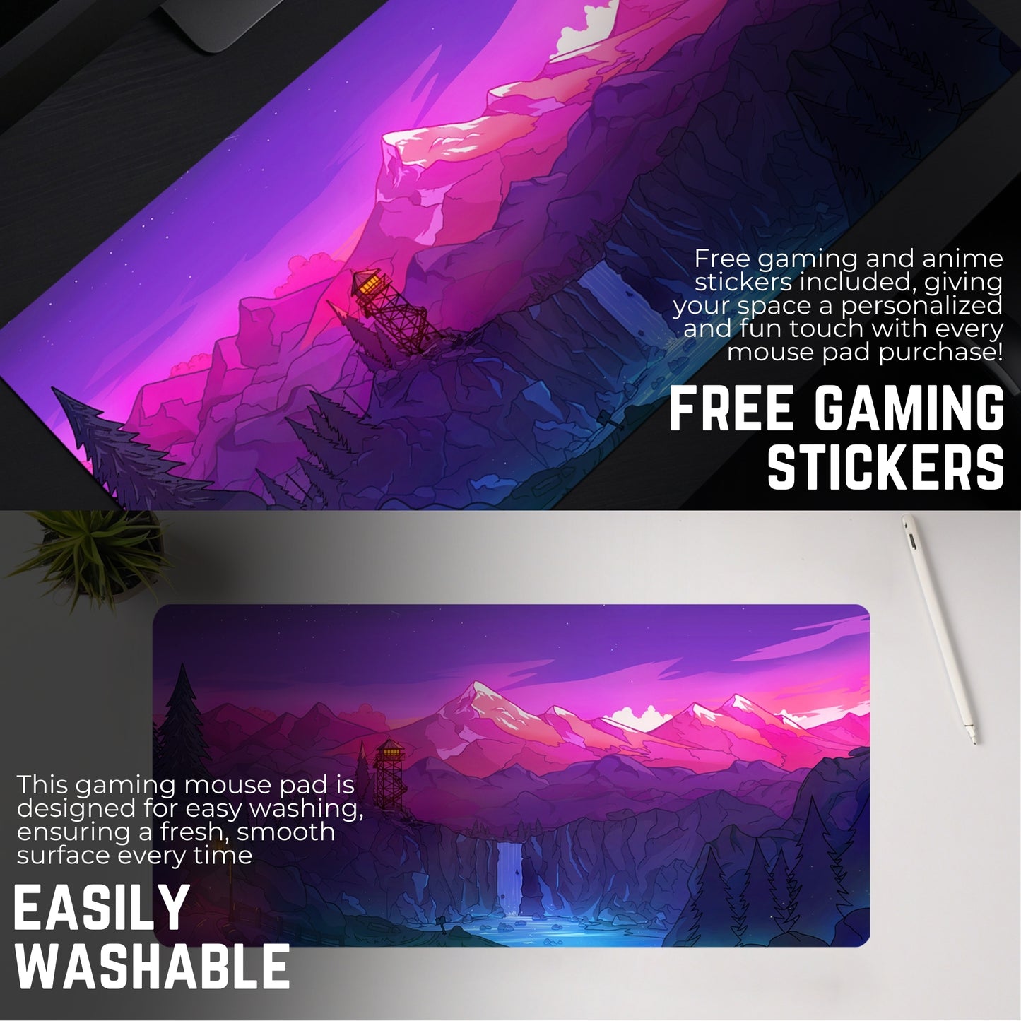 ABSTRACT MOUSE PAD (23 X 11 INCHES) - GAMING MOUSE PAD | RUBBER BASE DESK MAT