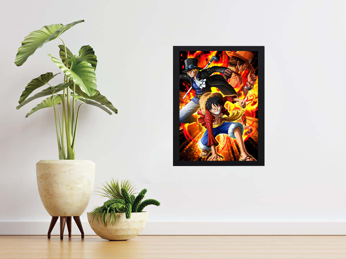 Luffy And His Two Brothers Ace & Sabo Photo Frame (A4 Size) - One Piece