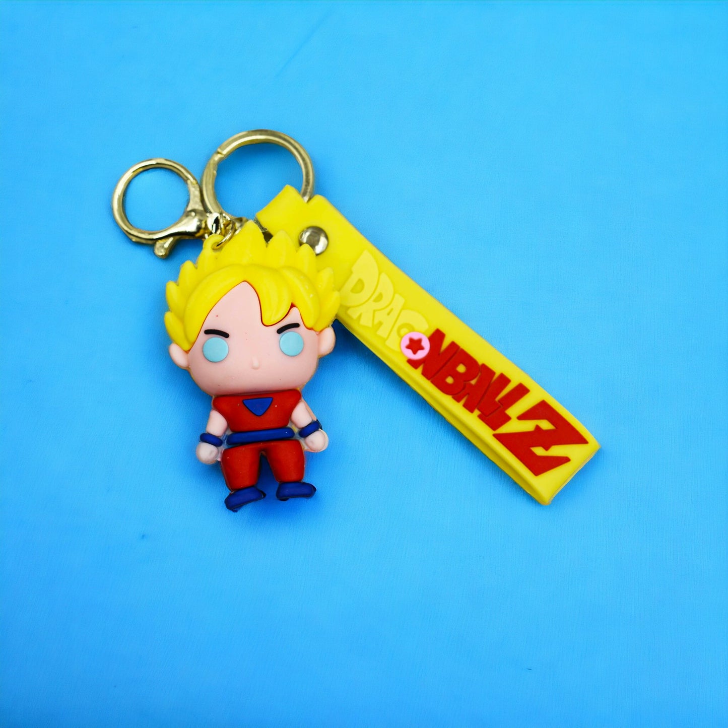 Super Saiyan Goku 3d Silicon Keychain With Strap - Dragon Ball Z