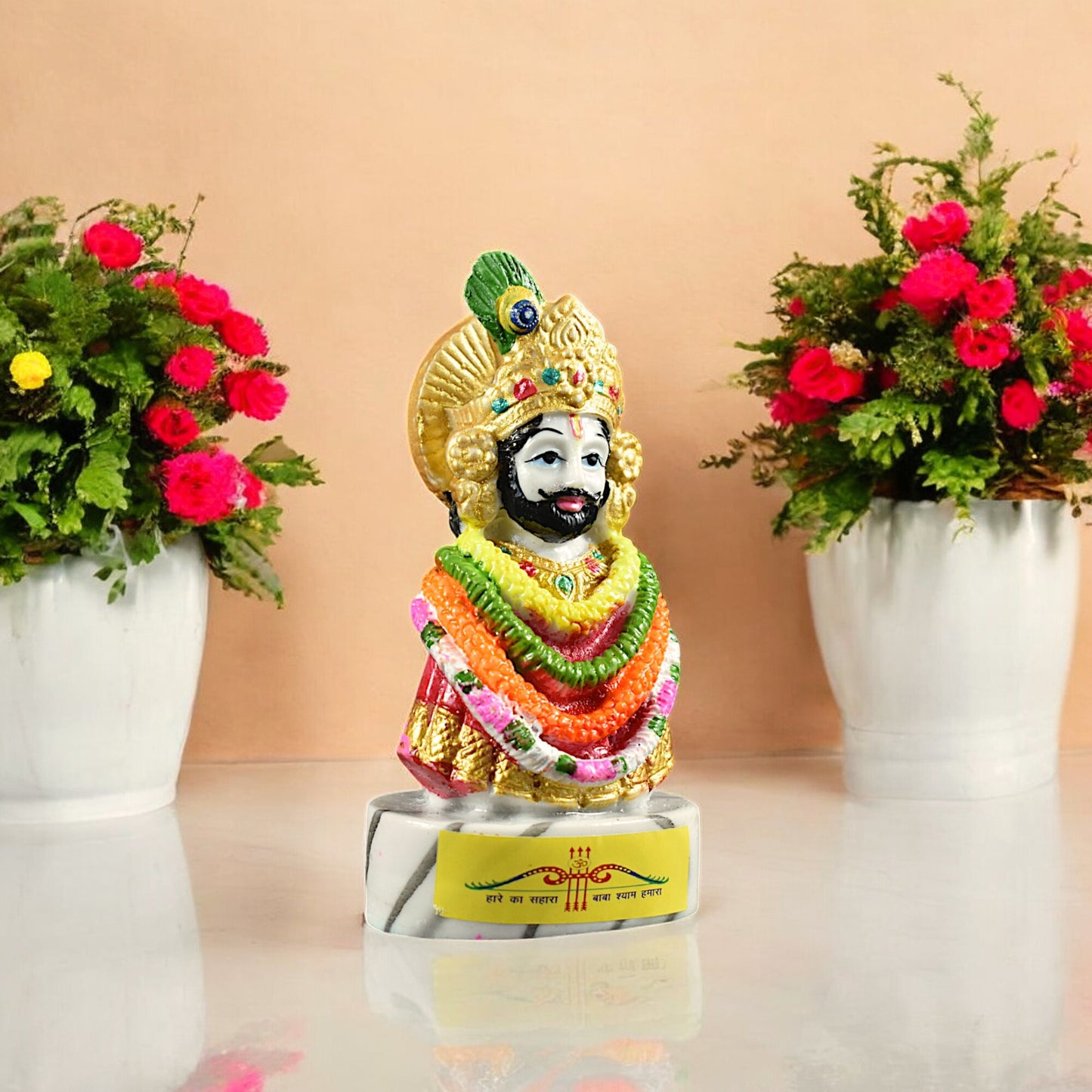 Marble Baba Khatu Shyam Ji Idol Statue (10 Cm)