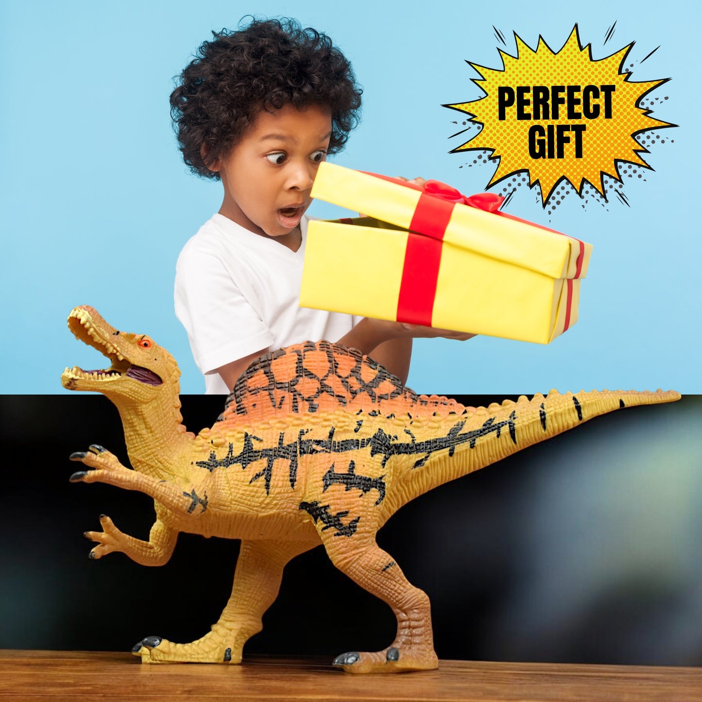 Dinosaur Action Figure - Realistic 10-Inch Spinosaurus Toy for Kids