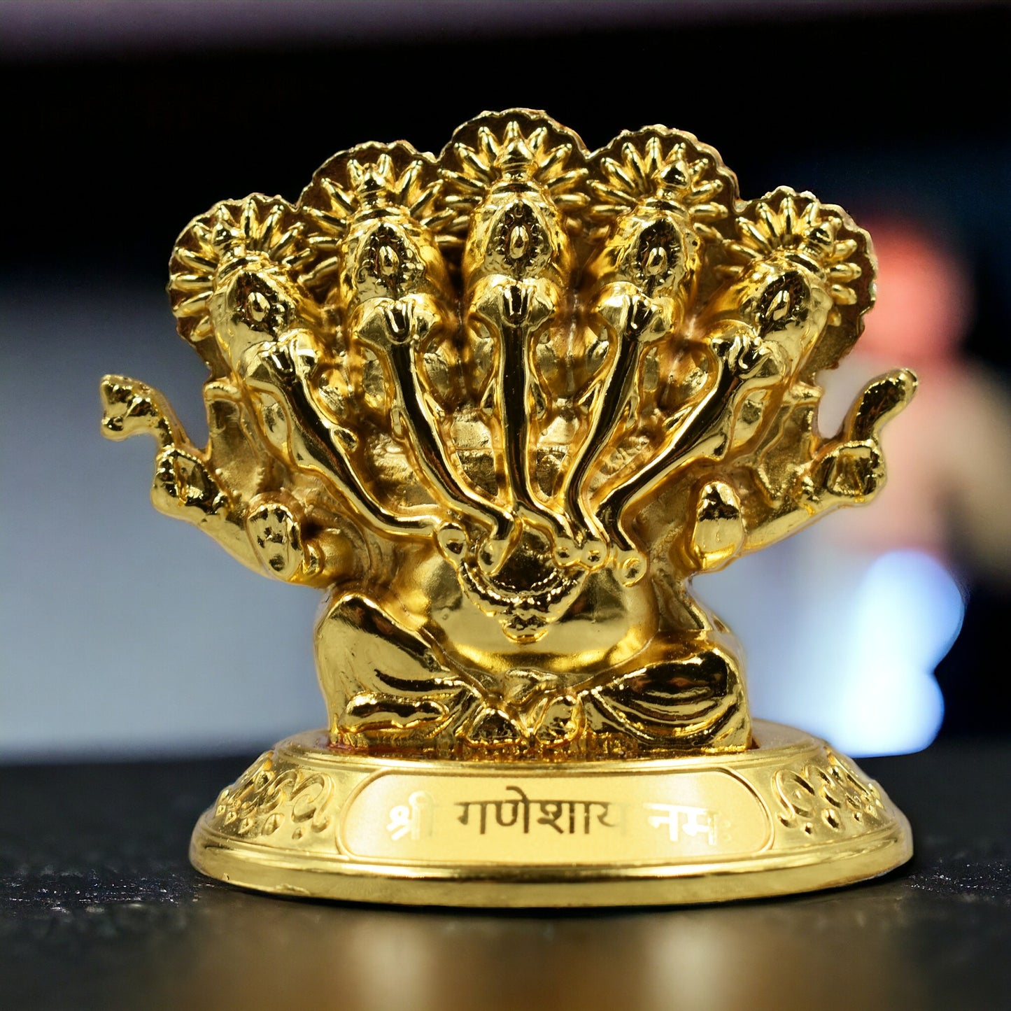 Panchmukhi Ganesh Ji Golden Metal Statue